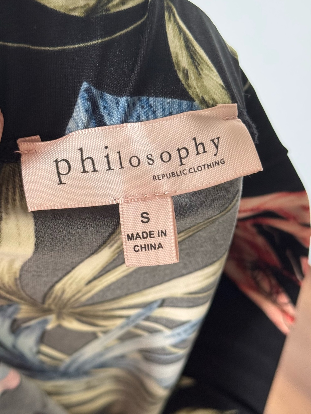 Philosophy Republic Clothing Black Floral Print Slinky Top